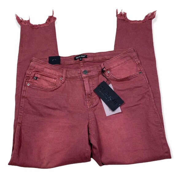 DEAR JOHN Size 30/32 High Waist Skinny Raw Chewed Hem Jeans in GINGER  nwt - Picture 3 of 8